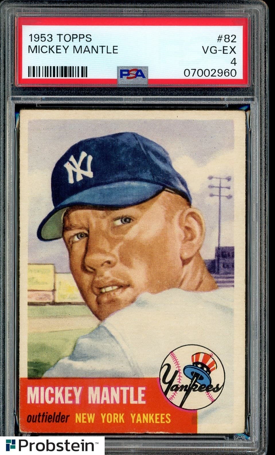 1953 Topps #82 Mickey Mantle New York Yankees HOF PSA 4 VG-EX LOOKS NICER