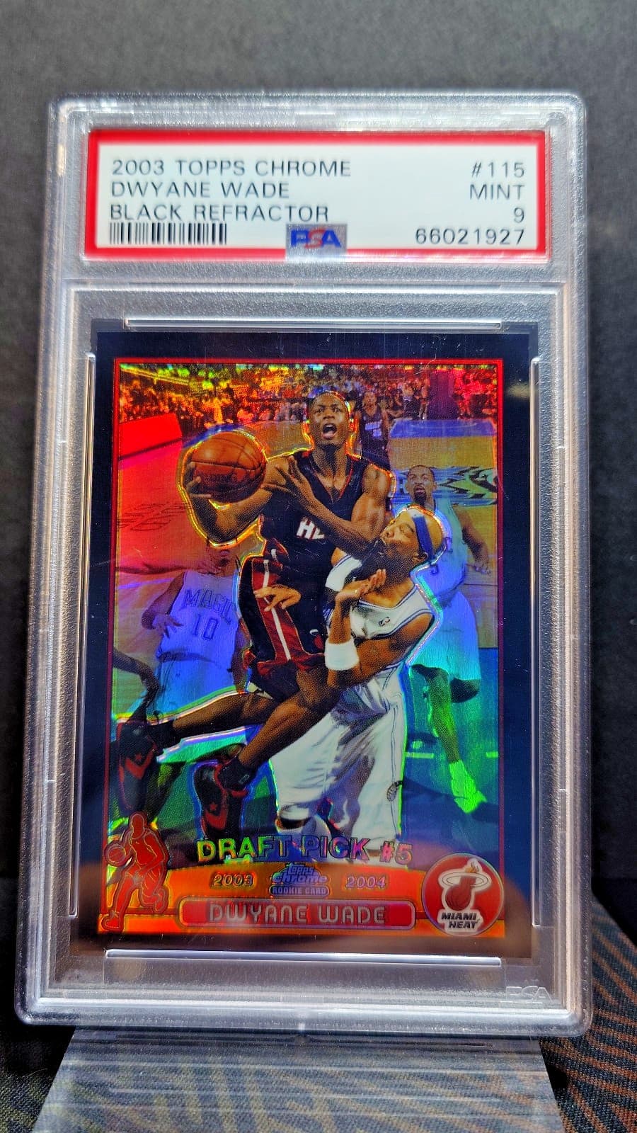 2003-04 Topps Chrome - Dwyane Wade #115 Black Refractor (RC) /500 PSA 9