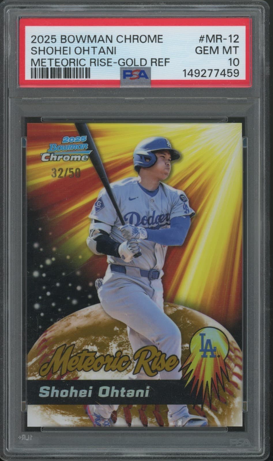 2025 Bowman Chrome Shohei Ohtani Meteoric Rise Gold Refractor PSA 10 #MR-12 D5