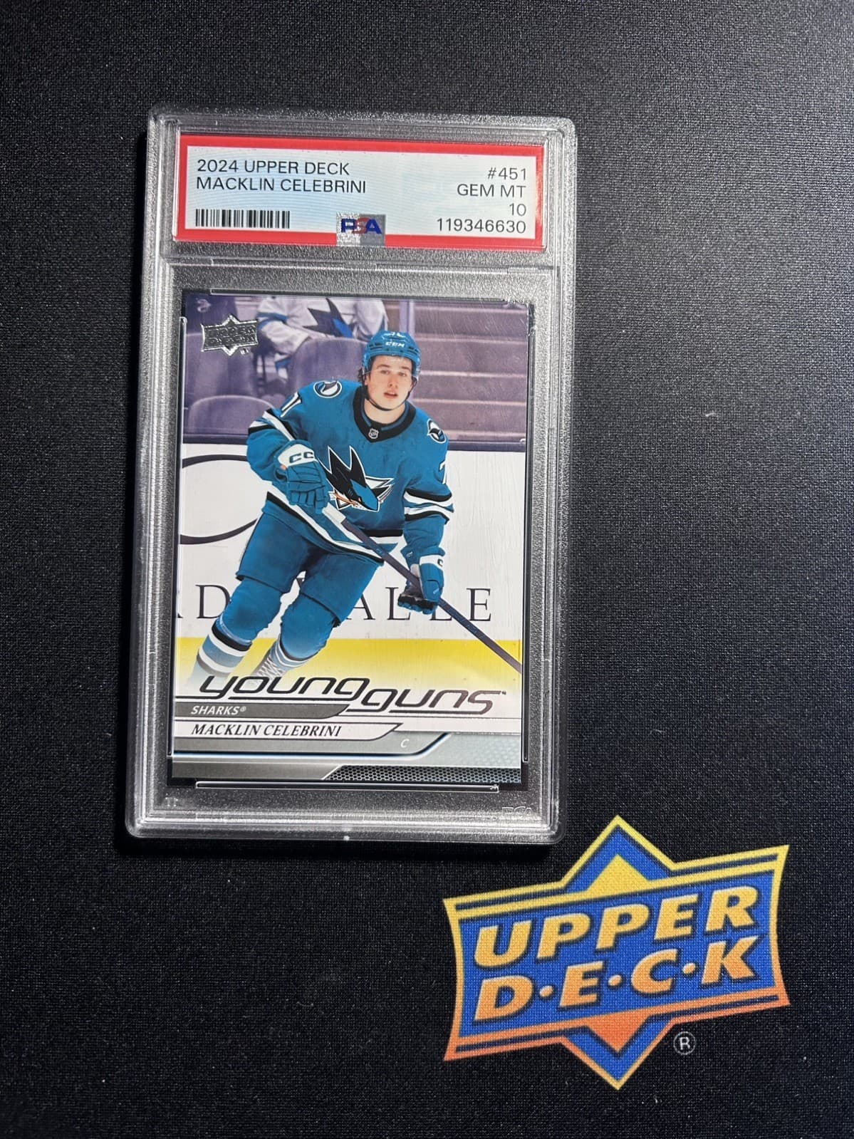 2024-25 Upper Deck Young Guns #451 Macklin Celebrini RC PSA 10 GEM MINT
