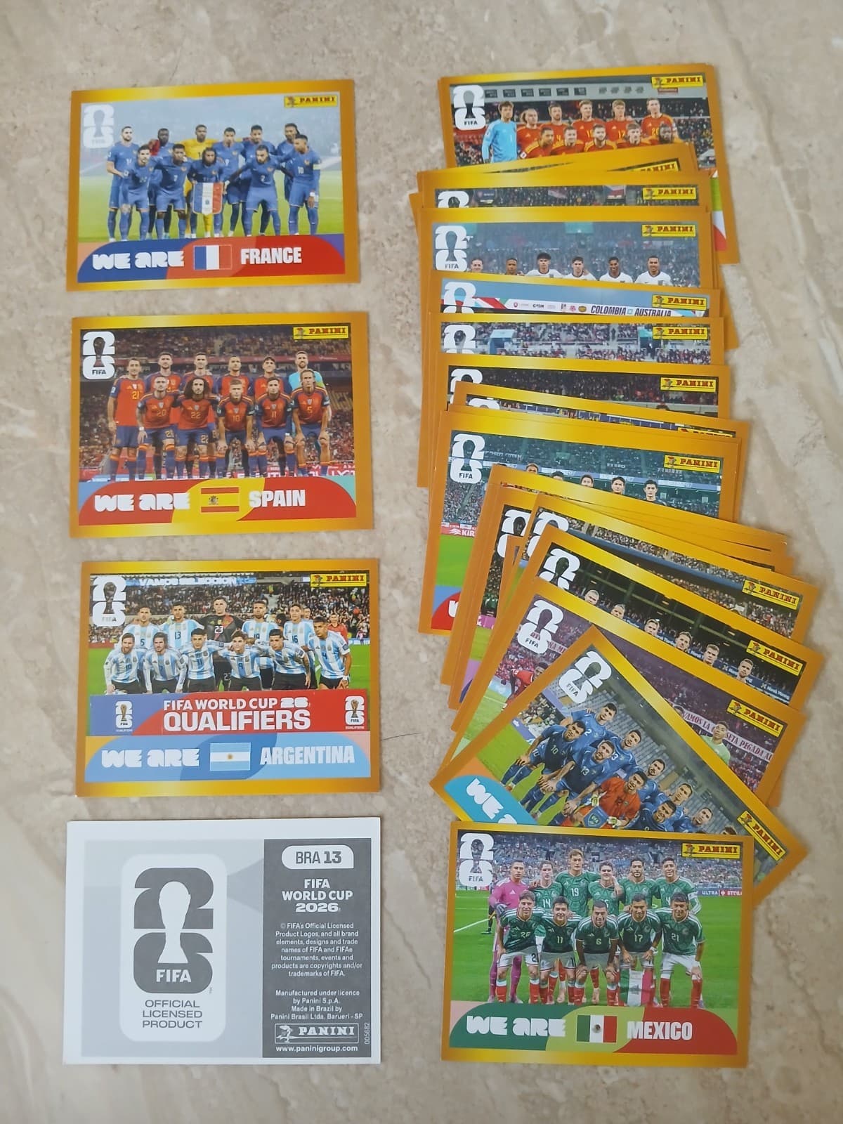 2026 Panini FIFA World Cup - Set McDonald’s 28 stickers Gold Border
