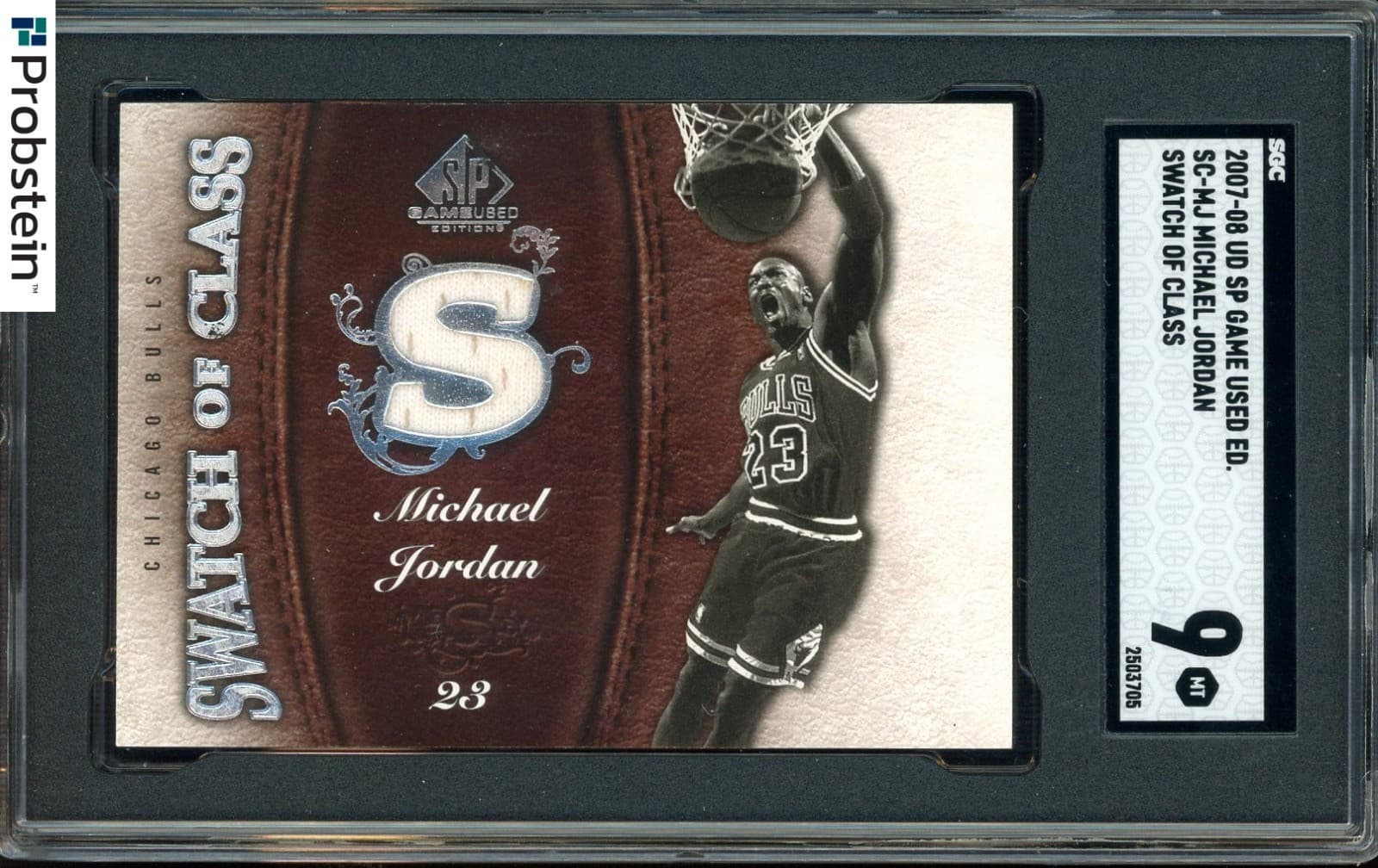2007-08 SP Game Used Swatch Of Class Michael Jordan HOF GU Jersey SGC 9 MINT