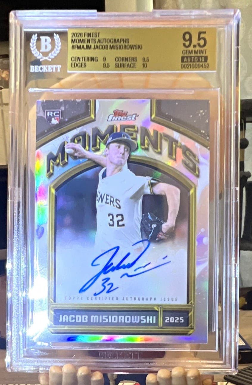 Topps 2026 Finest Jacob Misiorowski Finest Moments Auto Rookie #FMA-JM BGS 9.5