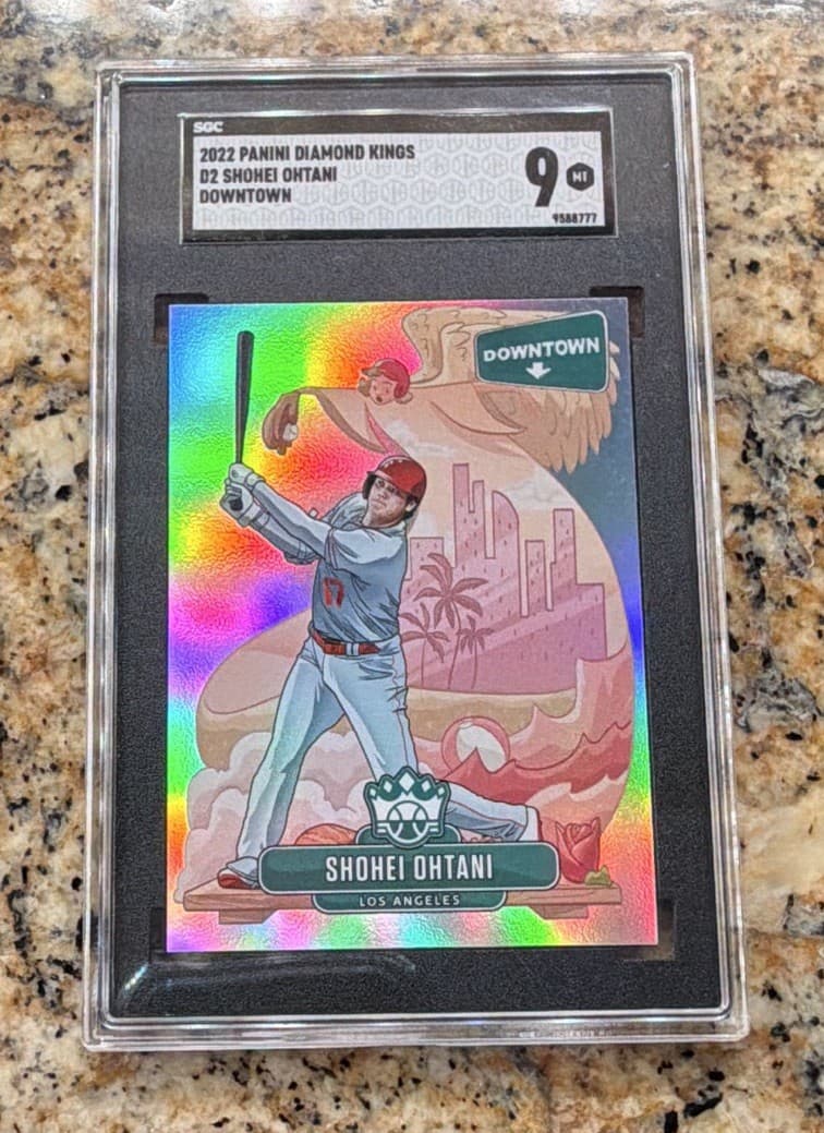 Panini 2022 Diamond Kings Downtown Insert Shohei Ohtani D2 Angels SGC 9
