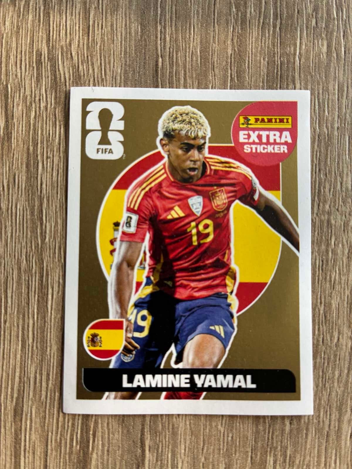 Lamine Yamal Extra Sticker Gold Panini Fifa World Cup 2026