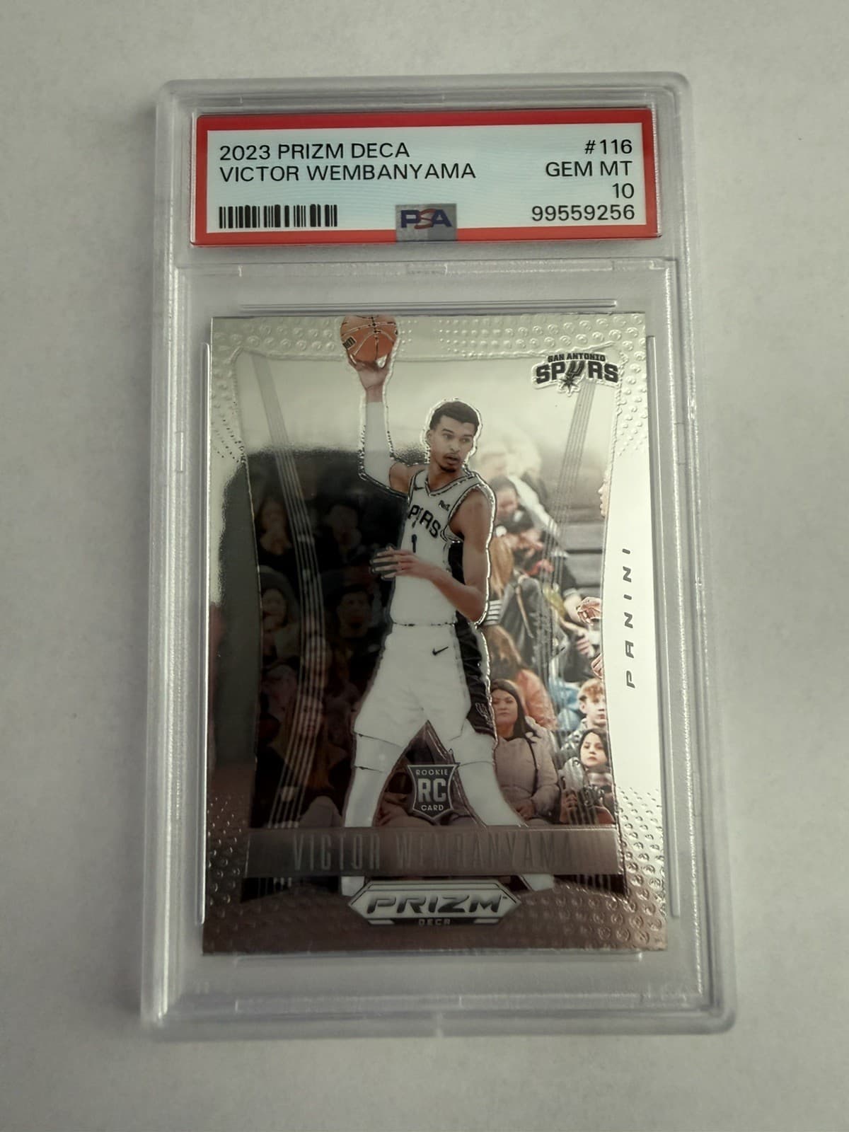 2023 Panini Prizm Deca #116 Victor Wembanyama Spurs RC Rookie PSA 10 GEM MINT