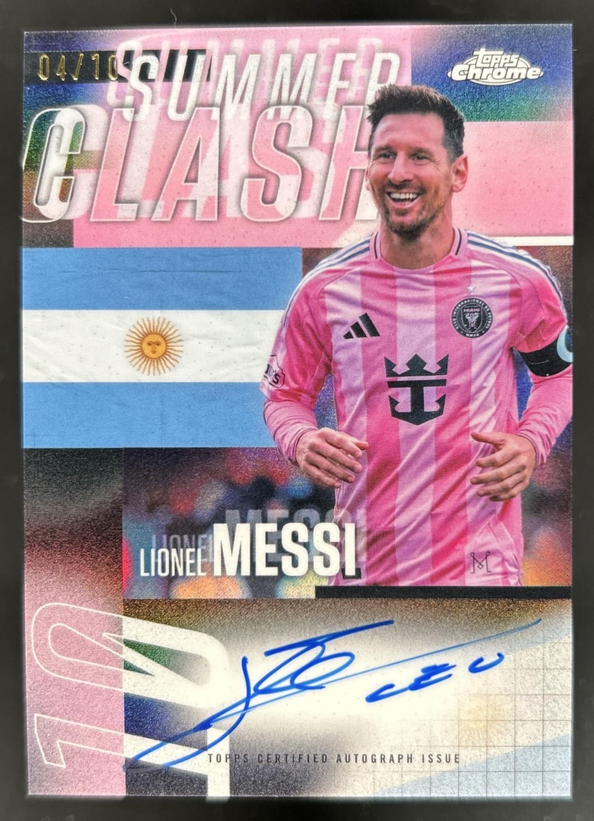 2026 Topps Chrome MLS Lionel Messi Summer Clash On Card Auto # /10 Argentina