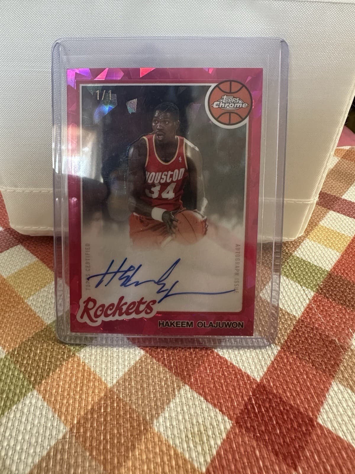 Hakeem Olajuwon 2025-26 Topps Chrome Update Sapphire Topps Chrome Auto 1/1