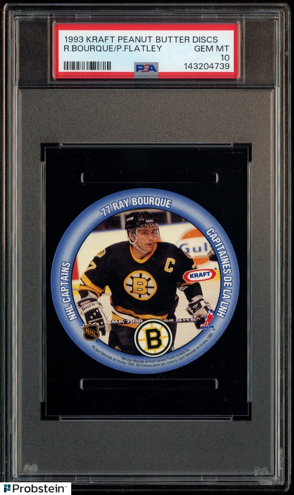 1993 Kraft Peanut Butter Discs Hockey Ray Bourque Patrick Flatley PSA 10
