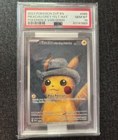 2023 POKEMON SVP EN-SV BLACK STAR PROMO #085 PIKACHU WITH GREY FELT HAT PSA 10