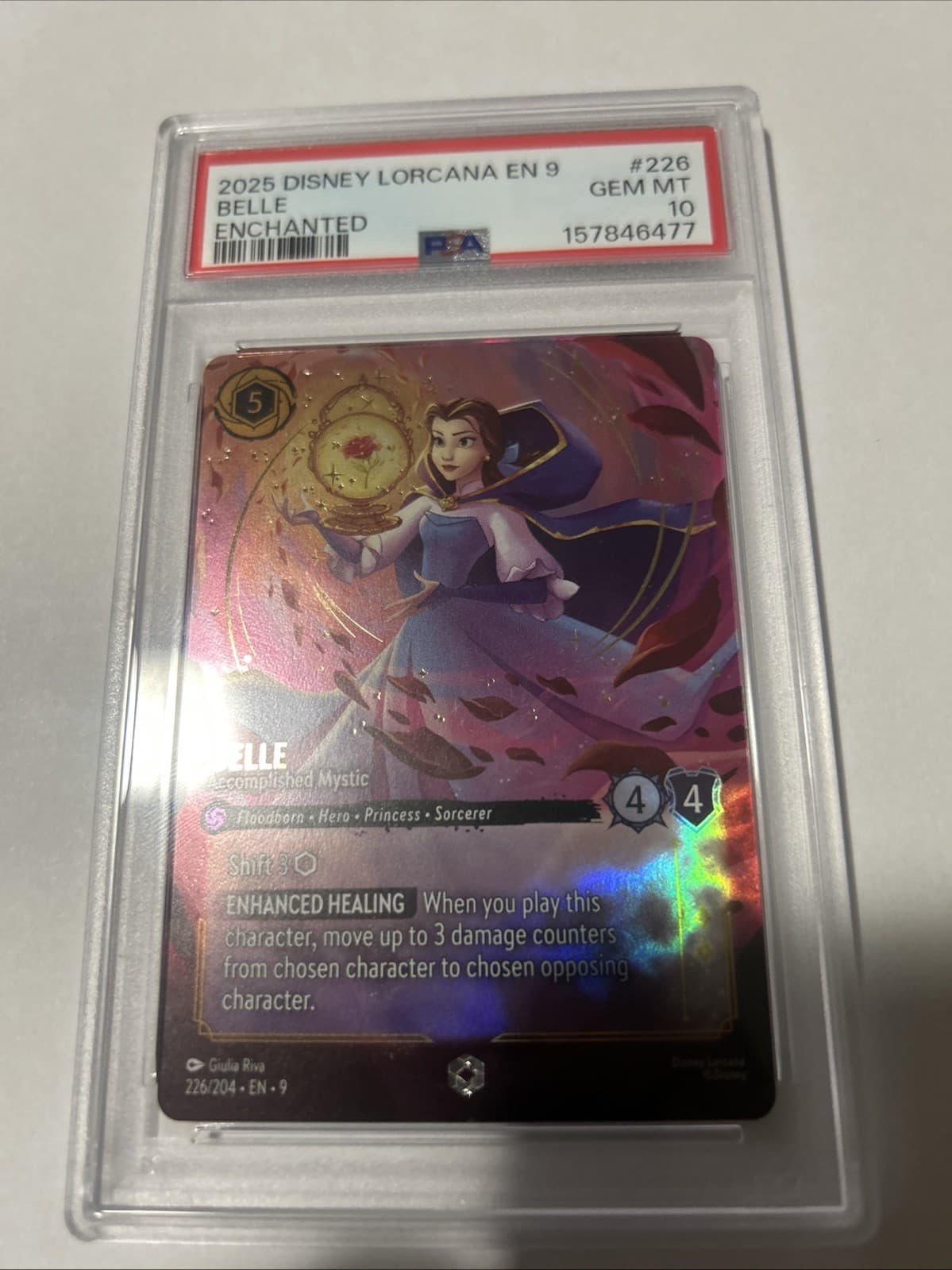 PSA 10: Belle Accomplished Mystic: Disney Lorcana Fabled Enchanted (226/204)