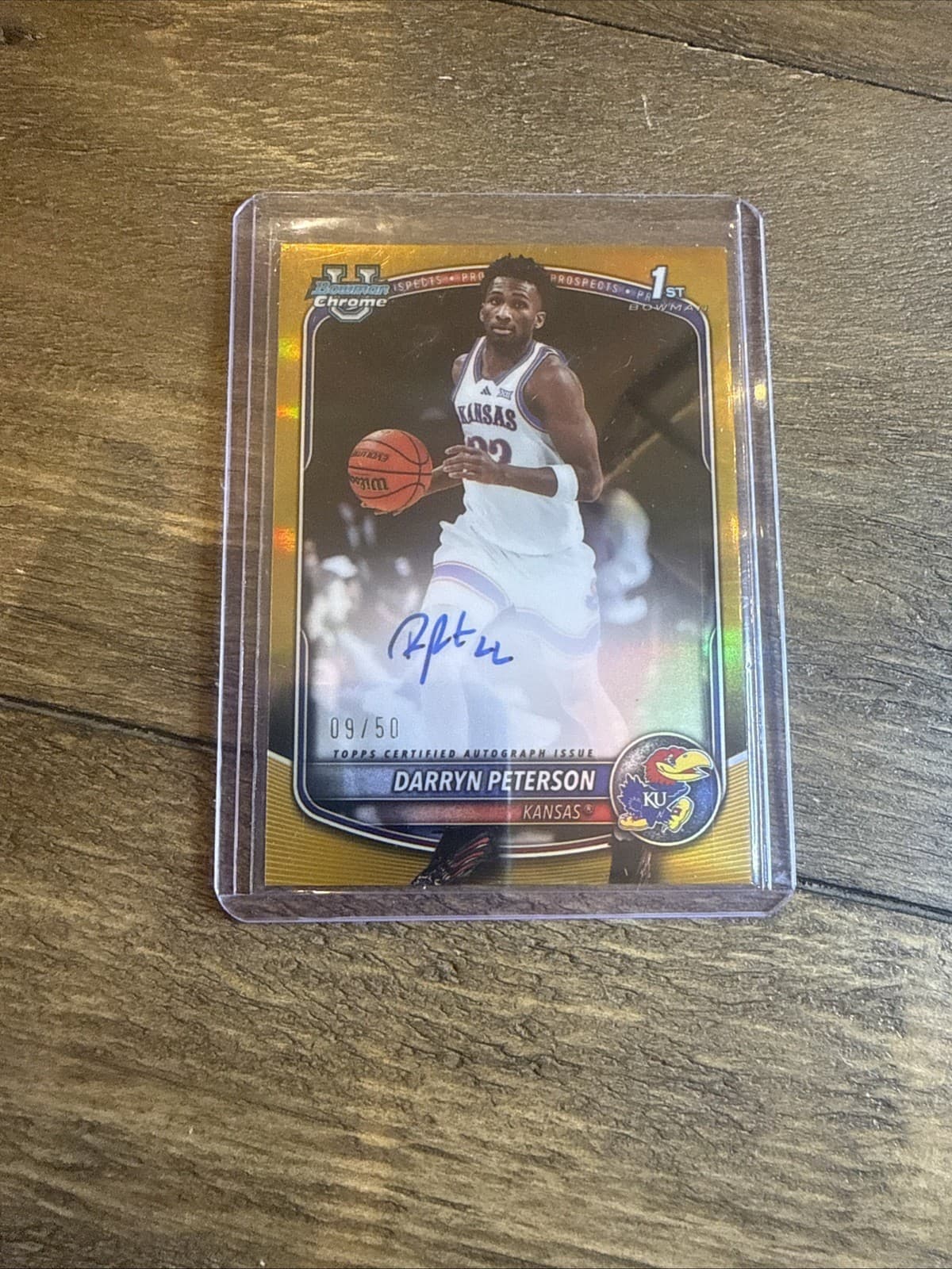 Topps Bowman 2025-26 Darryn Peterson Auto RC Gold /50 Kansas Jayhawks PA-DE