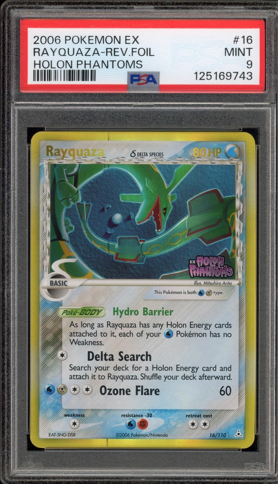 Pokemon Rayquaza EX Holon Phantoms Reverse Holo Rare #16 PSA 9 Mint