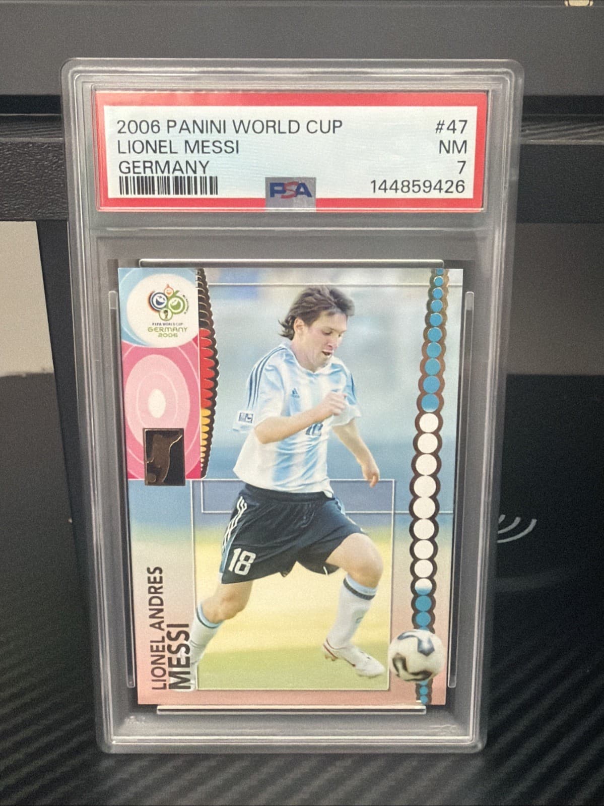 2006 Panini World Cup Germany Lionel Messi #47 PSA 7 Mint ROOKIE
