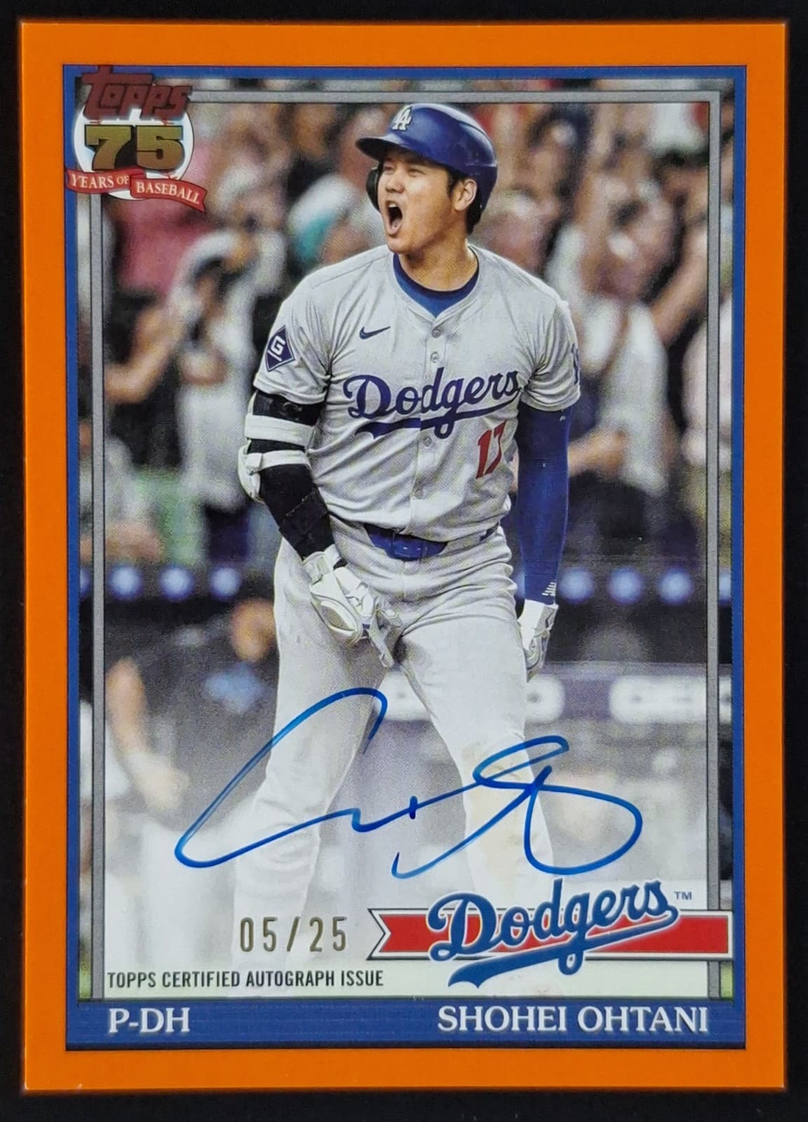 2026 Topps Series 1 SHOHEI OHTANI 5/25 On Card Auto Orange 50/50 History #91A-SO