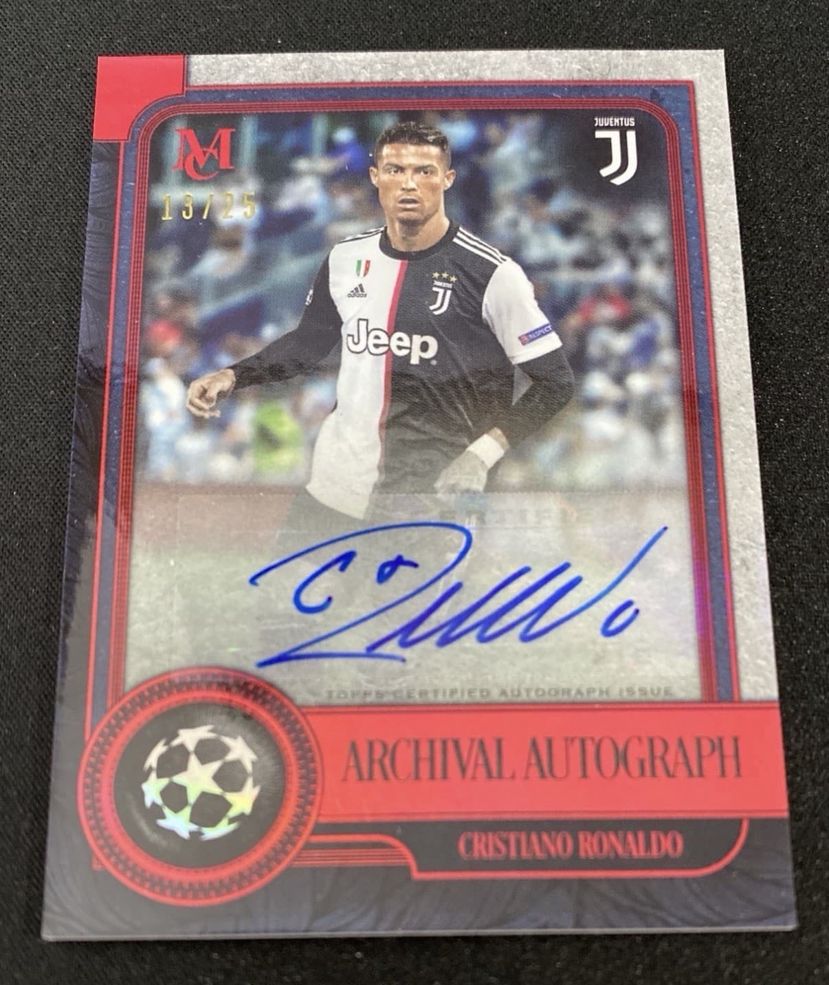 2019-20 Topps Museum Soccer CRISTIANO RONALDO Auto Archival Autographs Ruby /25