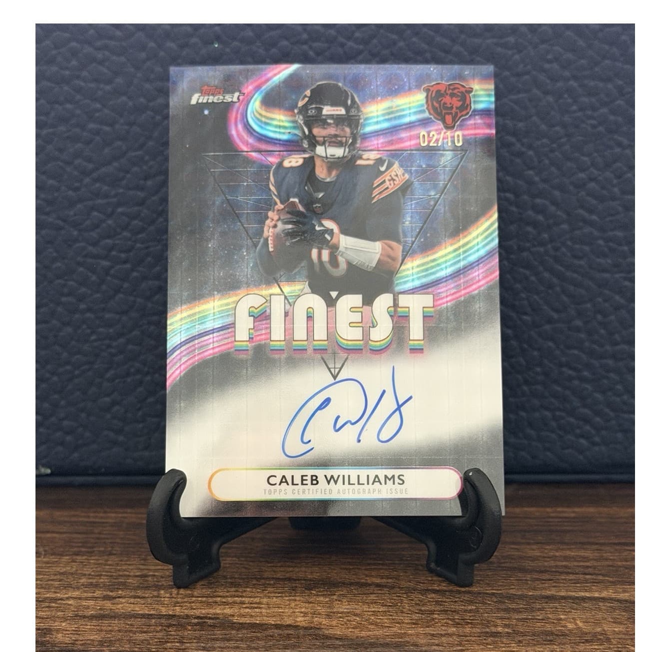 2025 Topps Finest Football Caleb Williams Bears Finest On Card Auto FA-CW 02/10