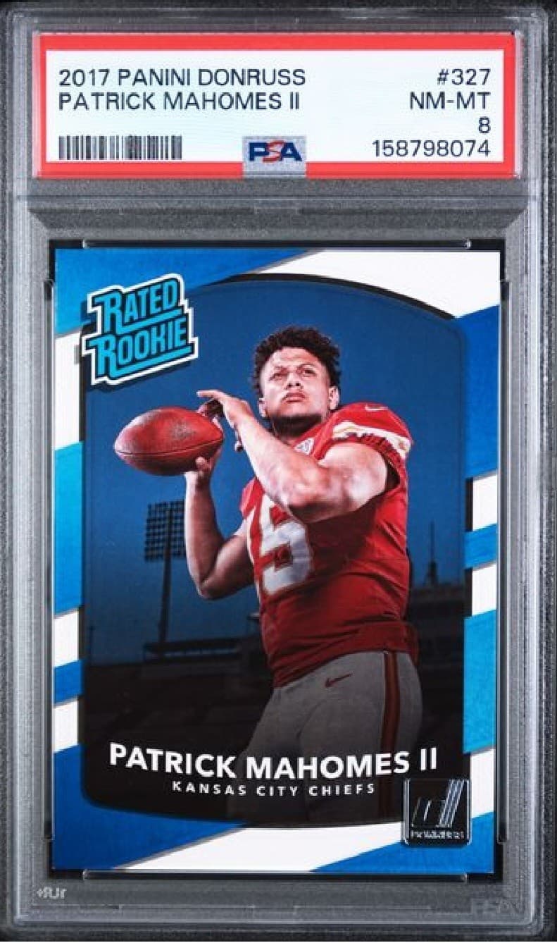 2017 Donruss Patrick Mahomes II 327 PSA 8 Rated Rookie
