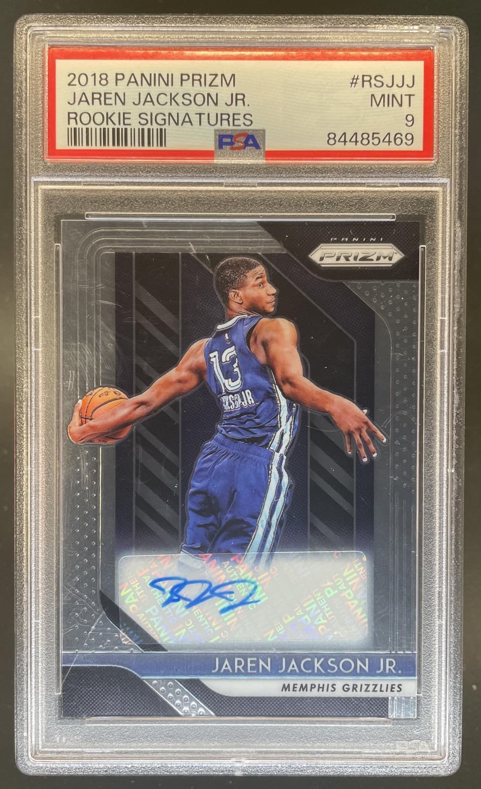 2018-19 Panini Prizm Jaren Jackson Jr. Rookie Auto RC #RS-JJJ Grizzlies PSA 9