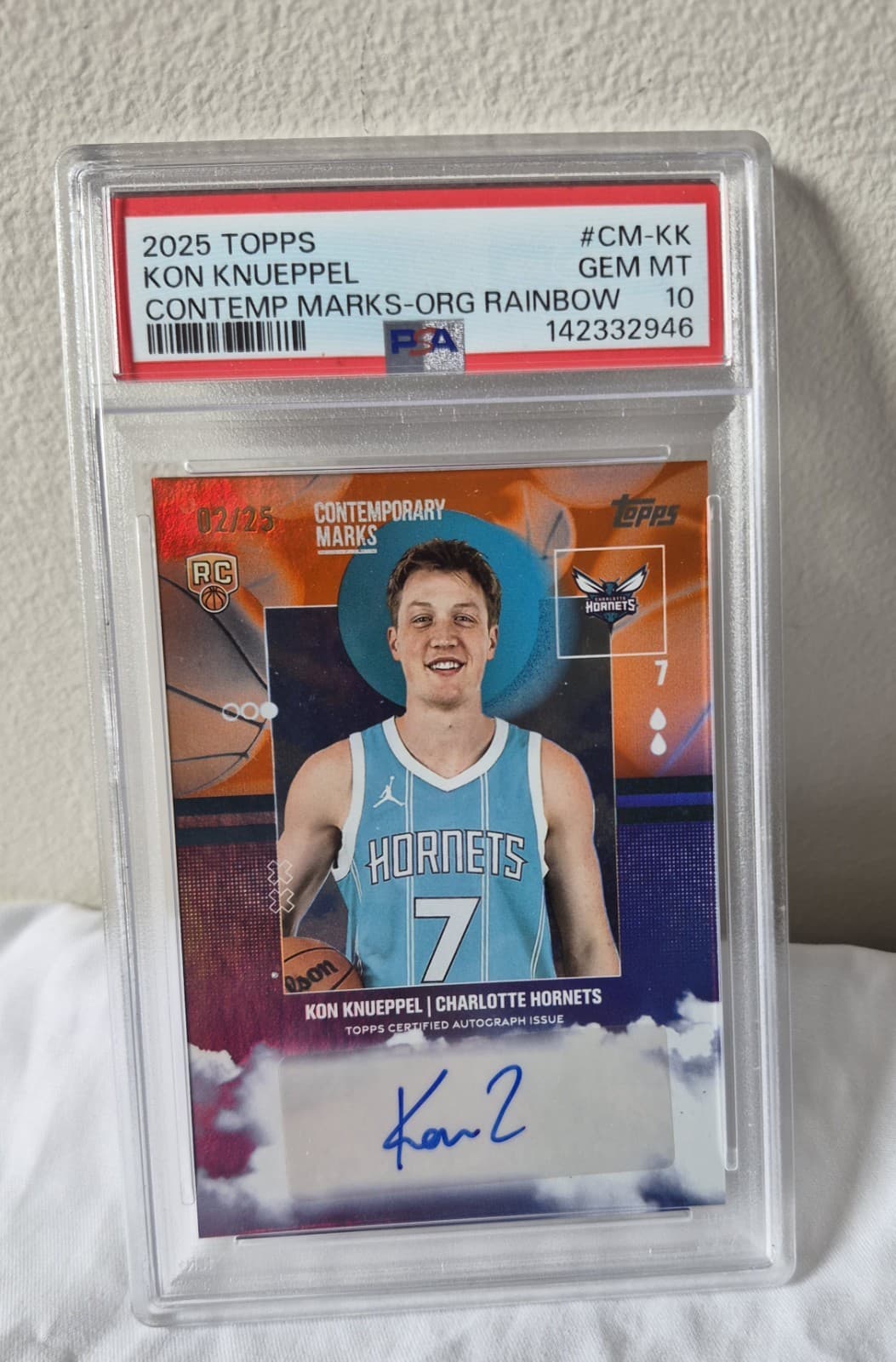 KON KNUEPPEL #02/25 RC AUTO! Contemp Marks-Org Rainbow Rare PSA 10 Hornets