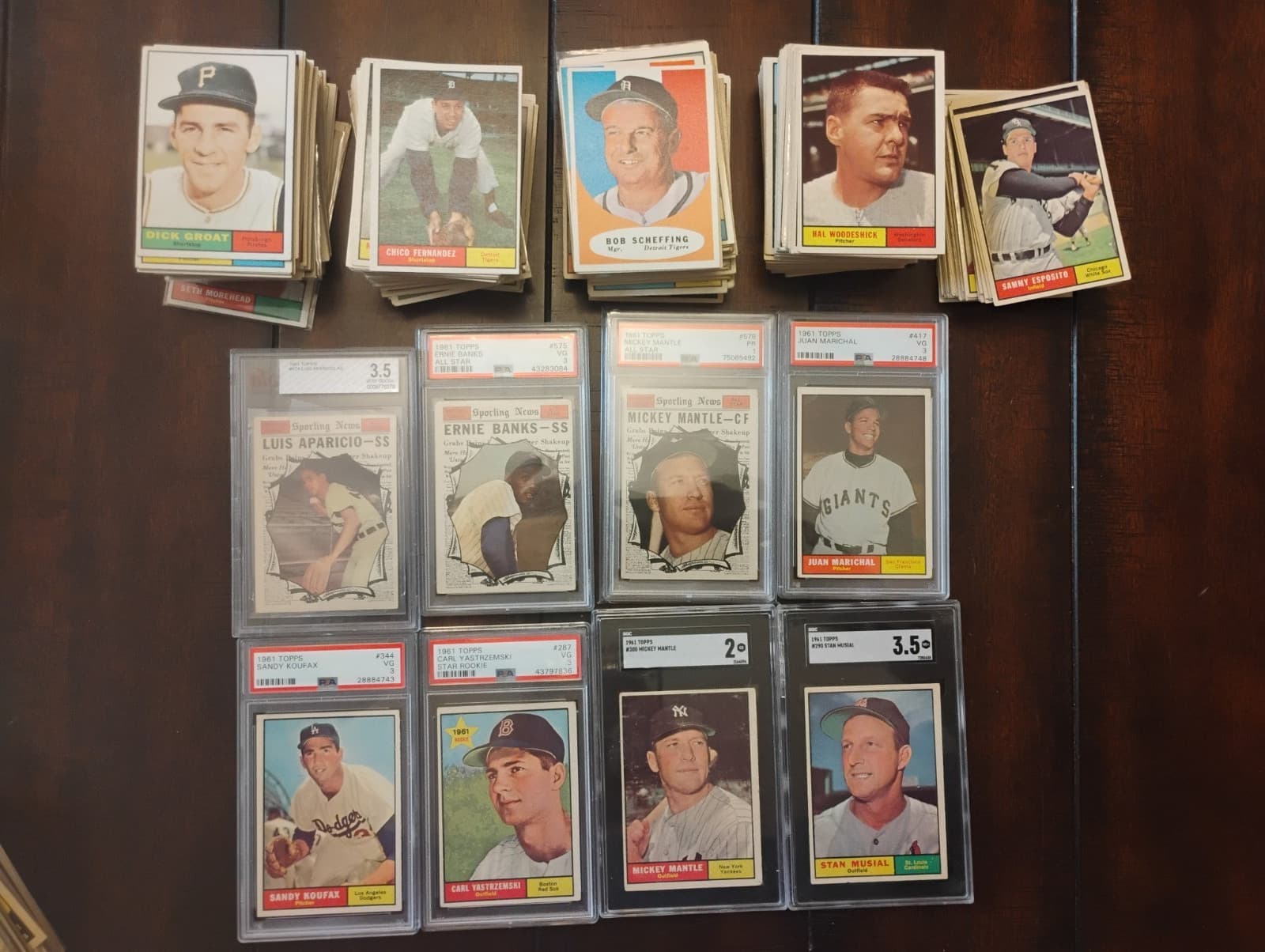 1961 Topps Baseball Complete Entry Level Set. Mid to Low Grade