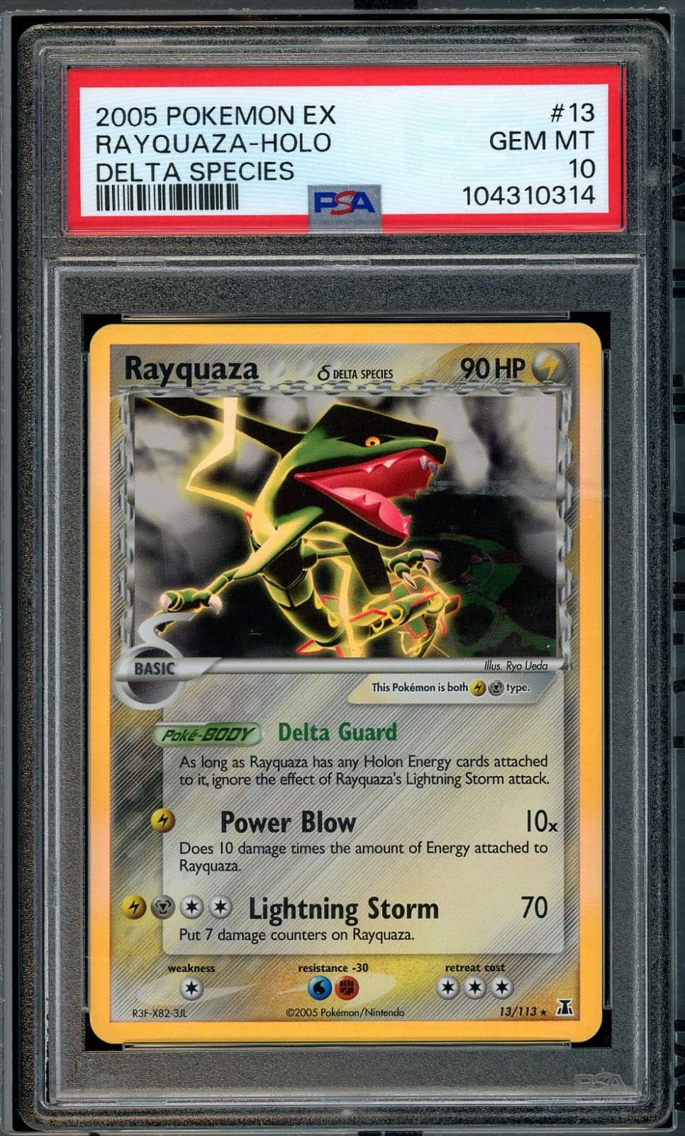 Pokemon Rayquaza-Holo 2005 Delta Species #13 Psa 10