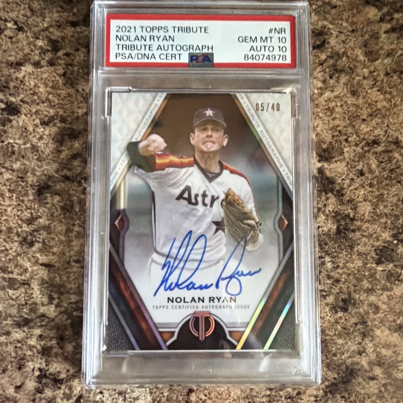 2021 Topps Tribute Nolan Ryan On Card Auto /40 TA-NR PSA 10 / Auto 10
