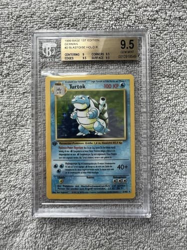 BLASTOISE HOLO R 1999 POKEMON BASE 1ST EDITION GERMAN BGS 9.5
