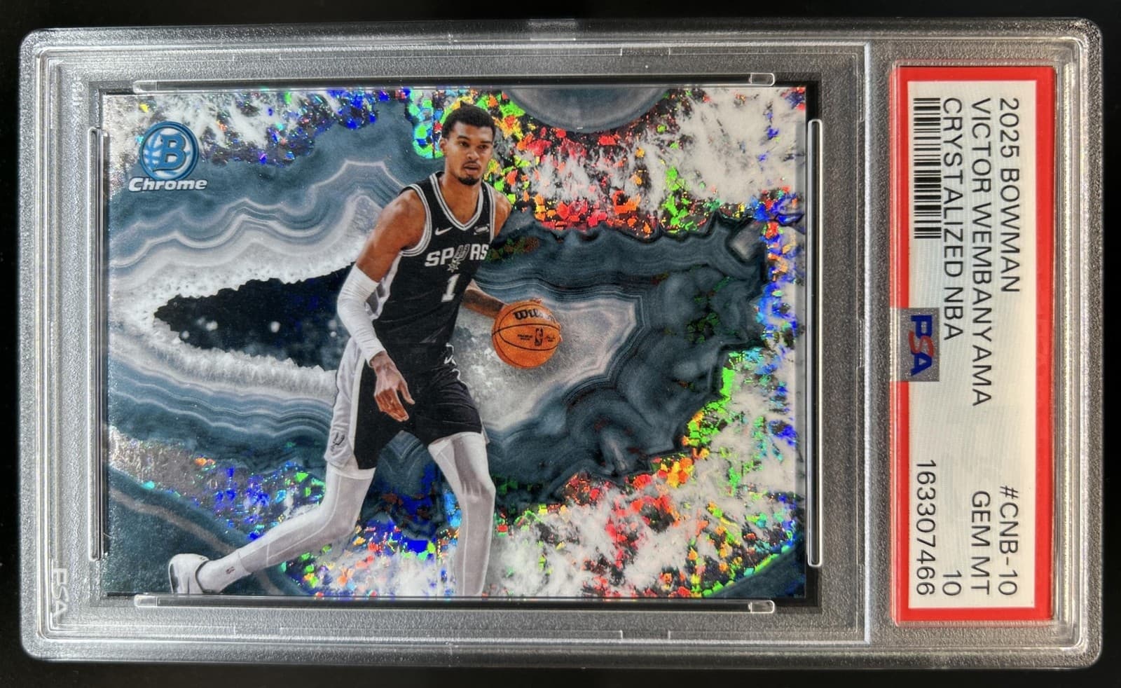2025-26 Bowman Victor Wembanyama Chrome Crystalized SSP #CNB-10 Spurs PSA 10