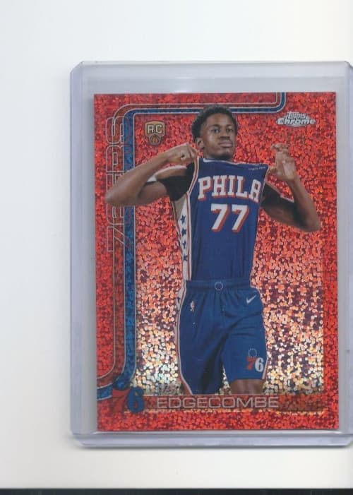 2025 Topps Chrome VJ Edgecombe Image Variation Red Speckle #1/5