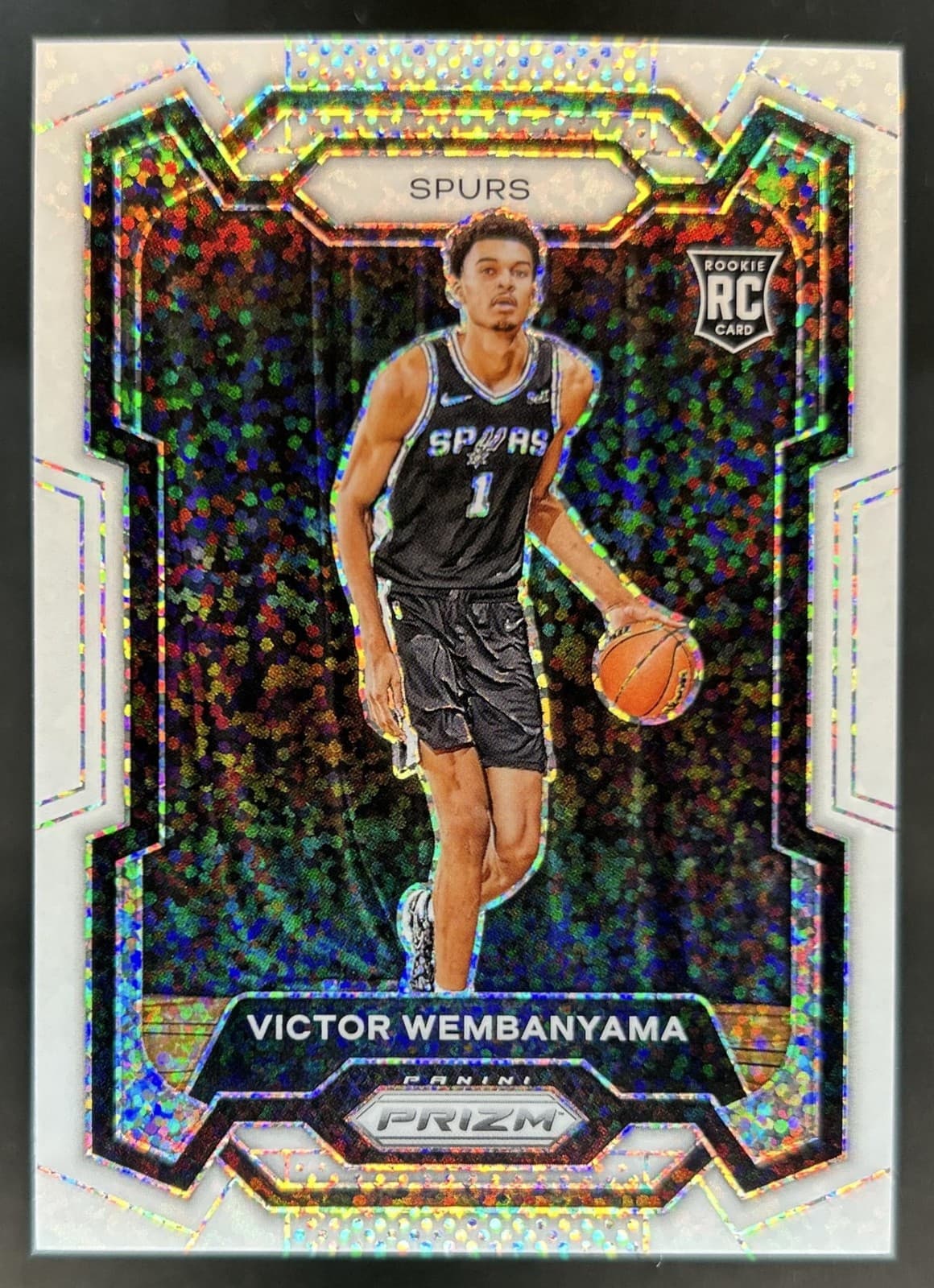 2023-24 Panini Prizm Victor Wembanyama Prizm White Sparkle Rookie RC #136 Spurs