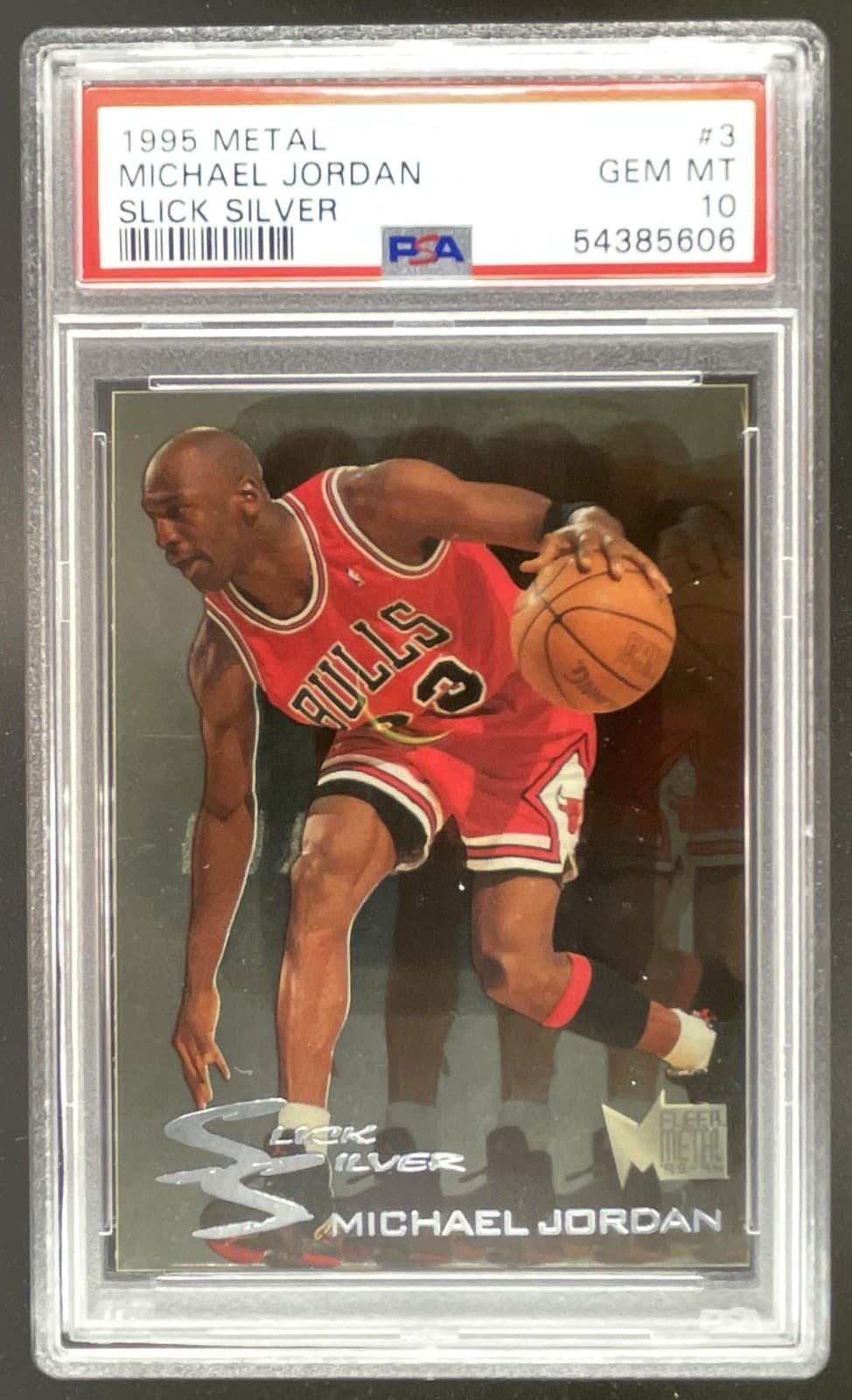 1995-96 Fleer Metal Michael Jordan Slick Silver #3 Bulls PSA 10
