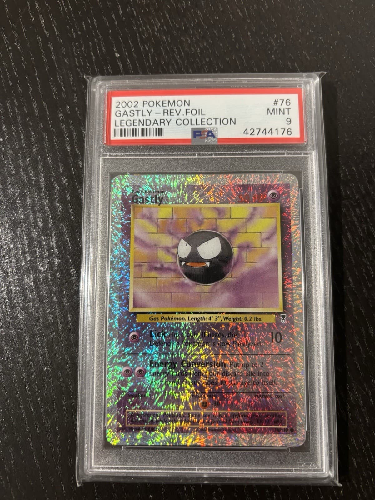 2002 Pokemon Legendary Collection #76 Gastly Reverse Foil Holo PSA 9