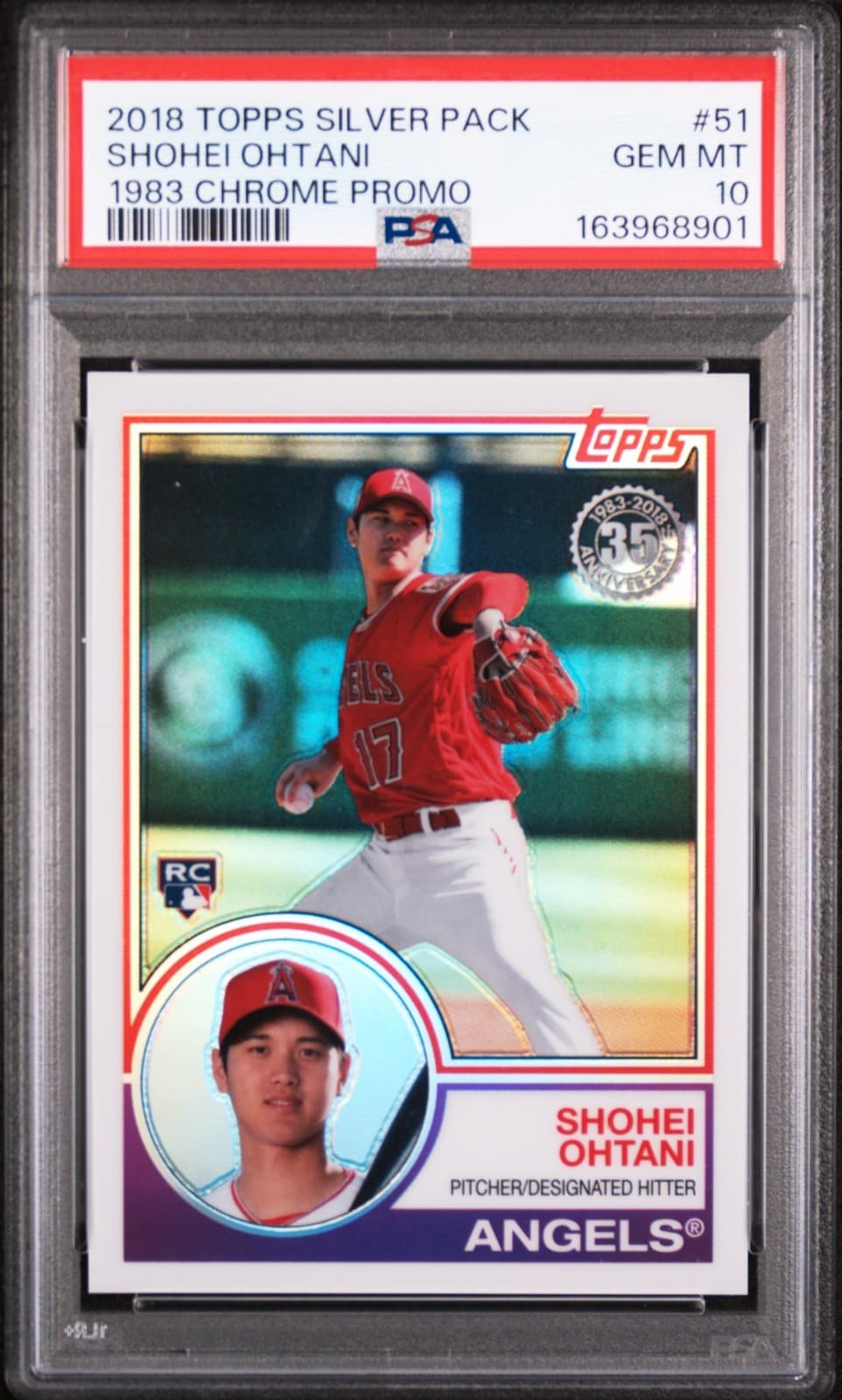 SHOHEI OHTANI 2018 TOPPS SILVER 1983 CHROME PRO RC #51 PSA 10 GEM MINT 163968901