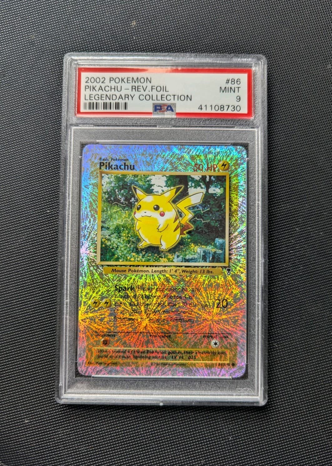 PSA 9 2002 Pikachu POKEMON LEGENDARY COLLECTION Reverse Holo FOIL #86