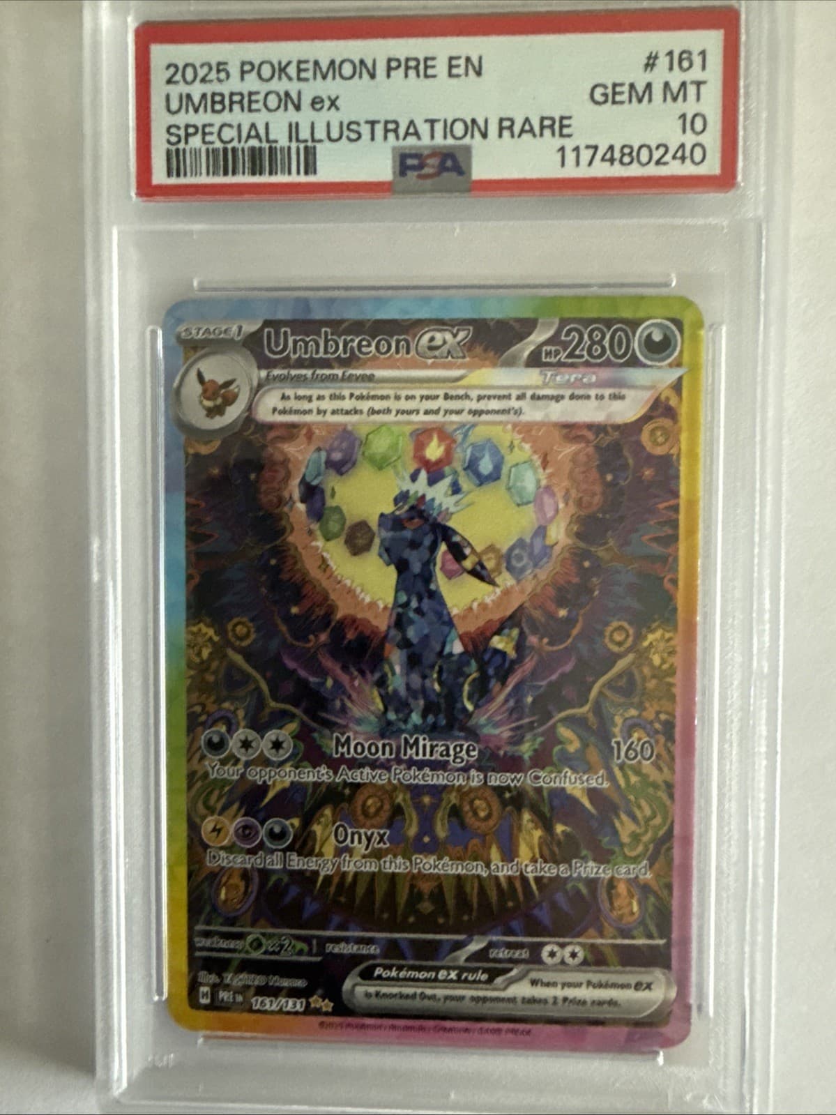 2025 Pokemon PRE EN Special Illustration Rare #161 Umbreon ex PSA 10 GEM MINT