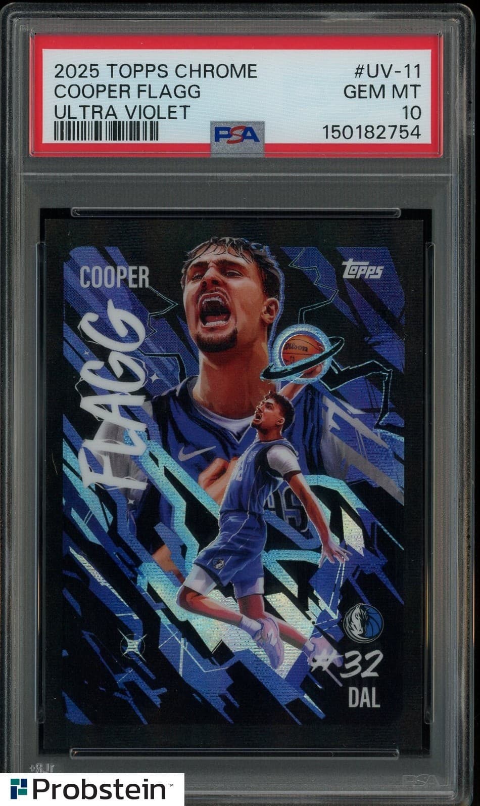 2025-26 Topps Chrome Ultra Violet #UV-11 Cooper Flagg Mavericks RC Rookie PSA 10