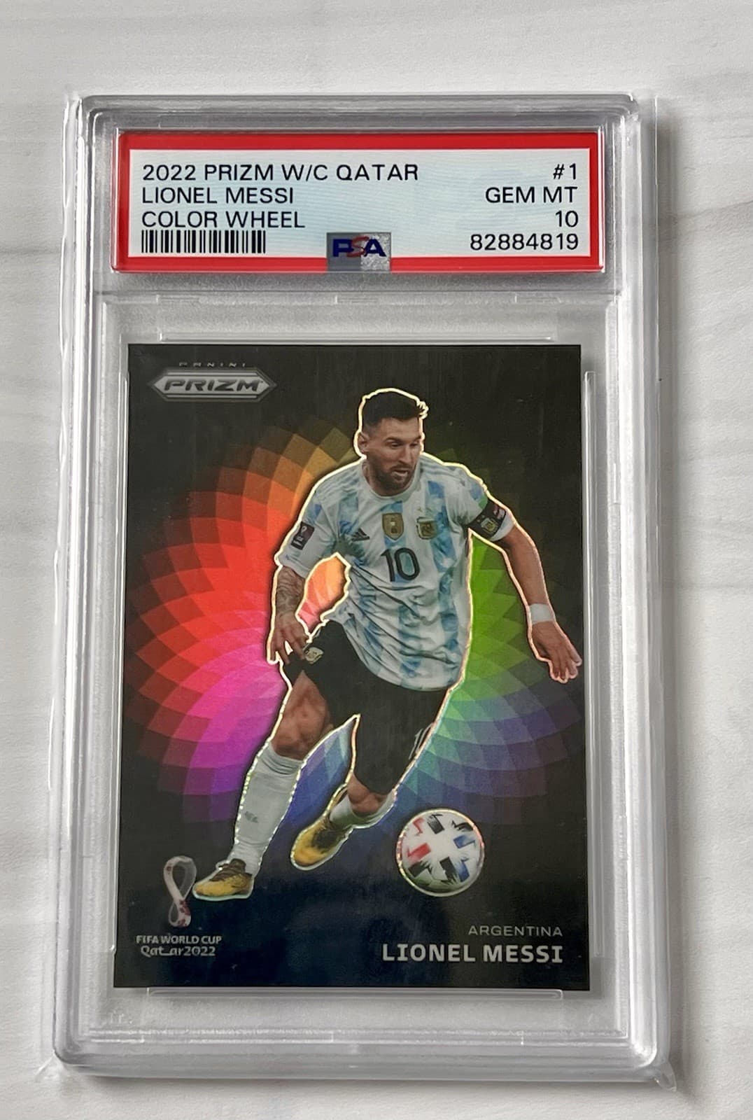2022 PANINI PRIZM WORLD CUP QATAR COLOR WHEEL #1 LIONEL MESSI PSA 10 📈