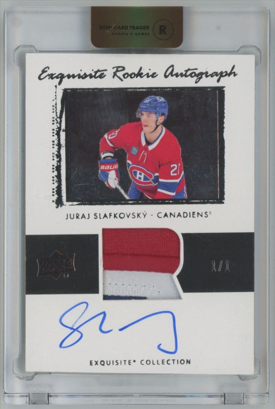 2022-23 Upper Deck Ice Exquisite Rookie Auto Patch Black 1/1 Juraj Slafkovsky