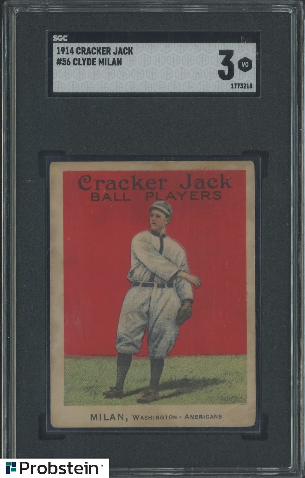1914 E145 Cracker Jack #56 Clyde Milan SGC 3 VG
