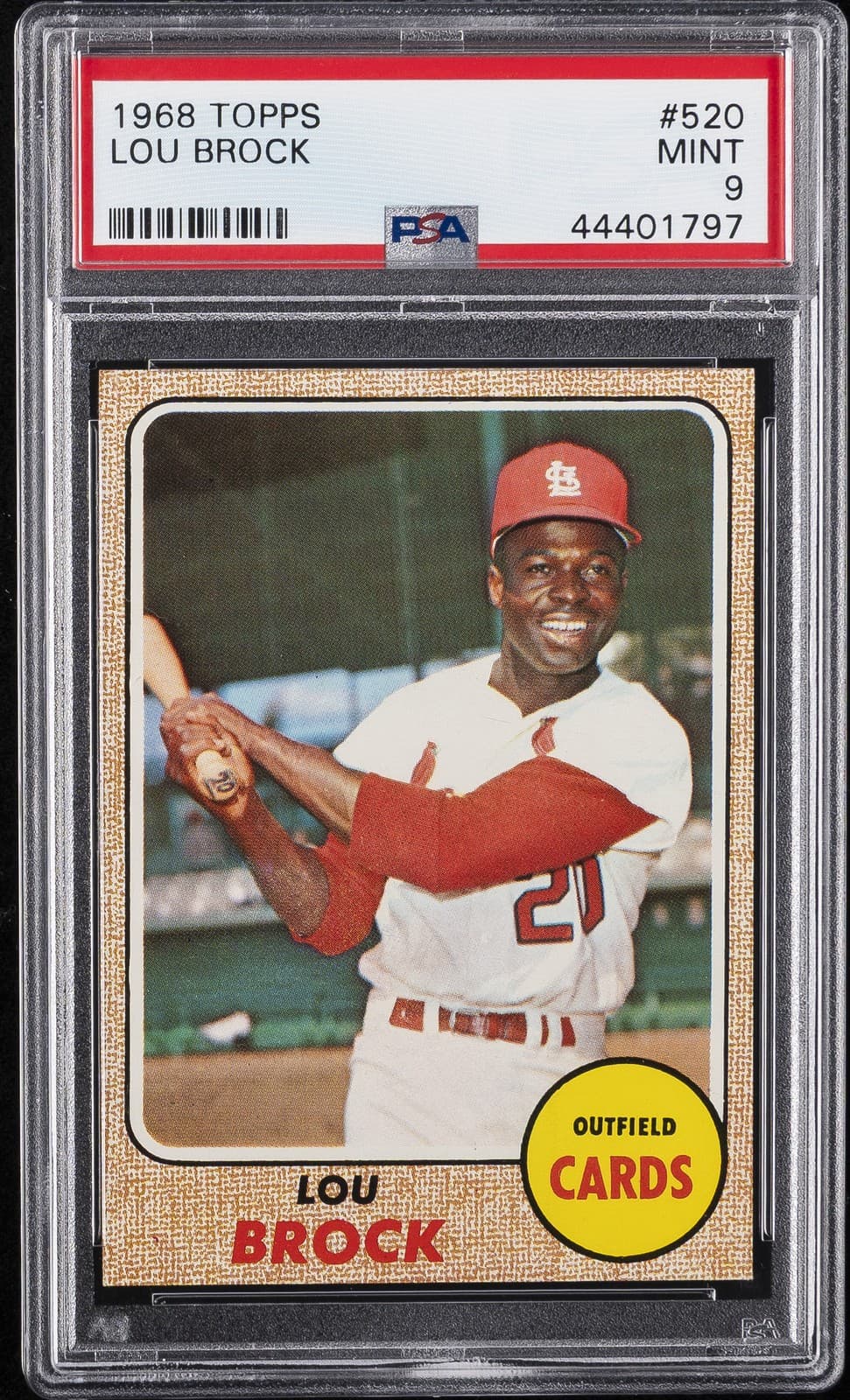 1968 TOPPS #520 LOU BROCK PSA 9