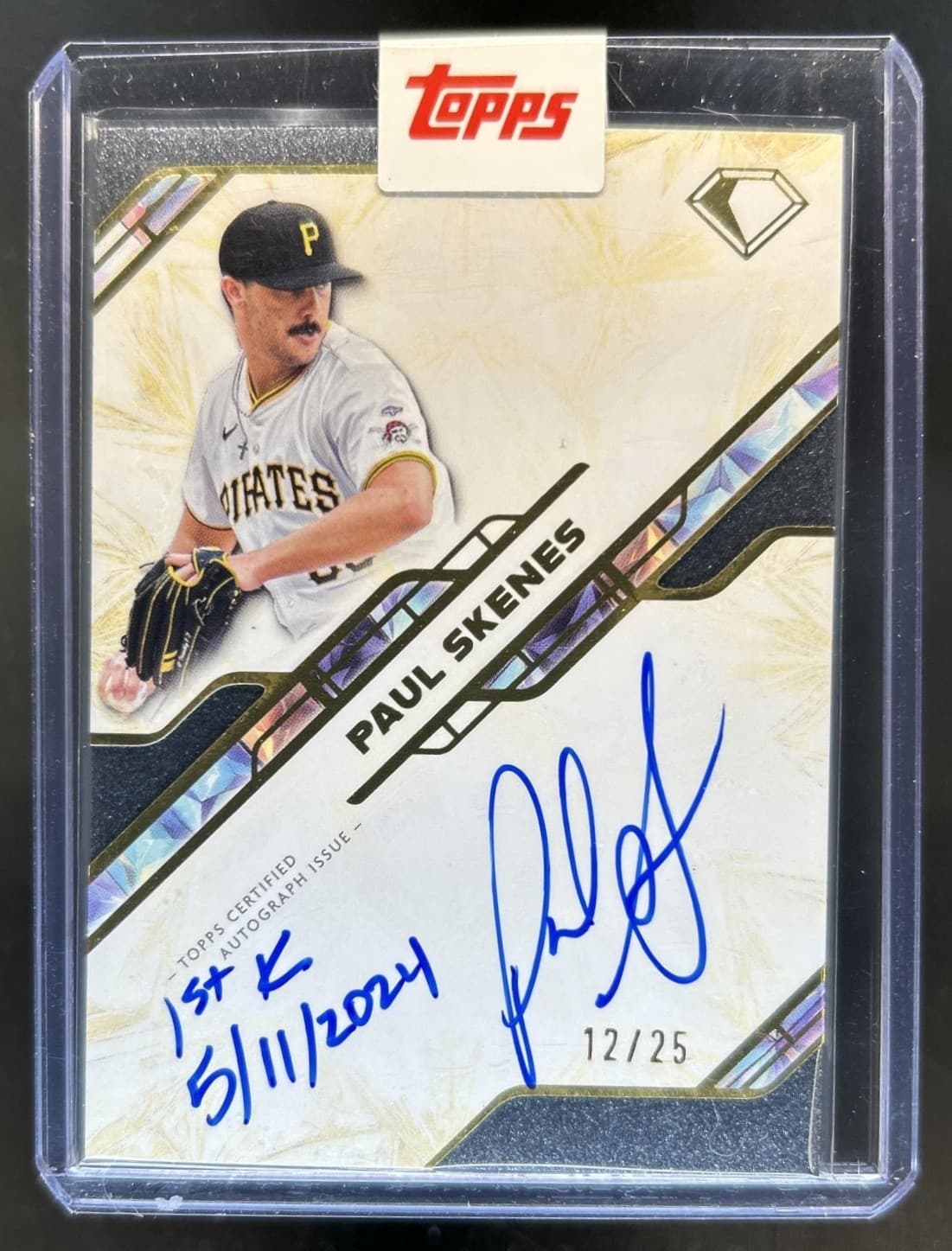 2025 Topps Diamond Icons Paul Skenes Iconic Firsts Inscription Auto #/25 Pirates