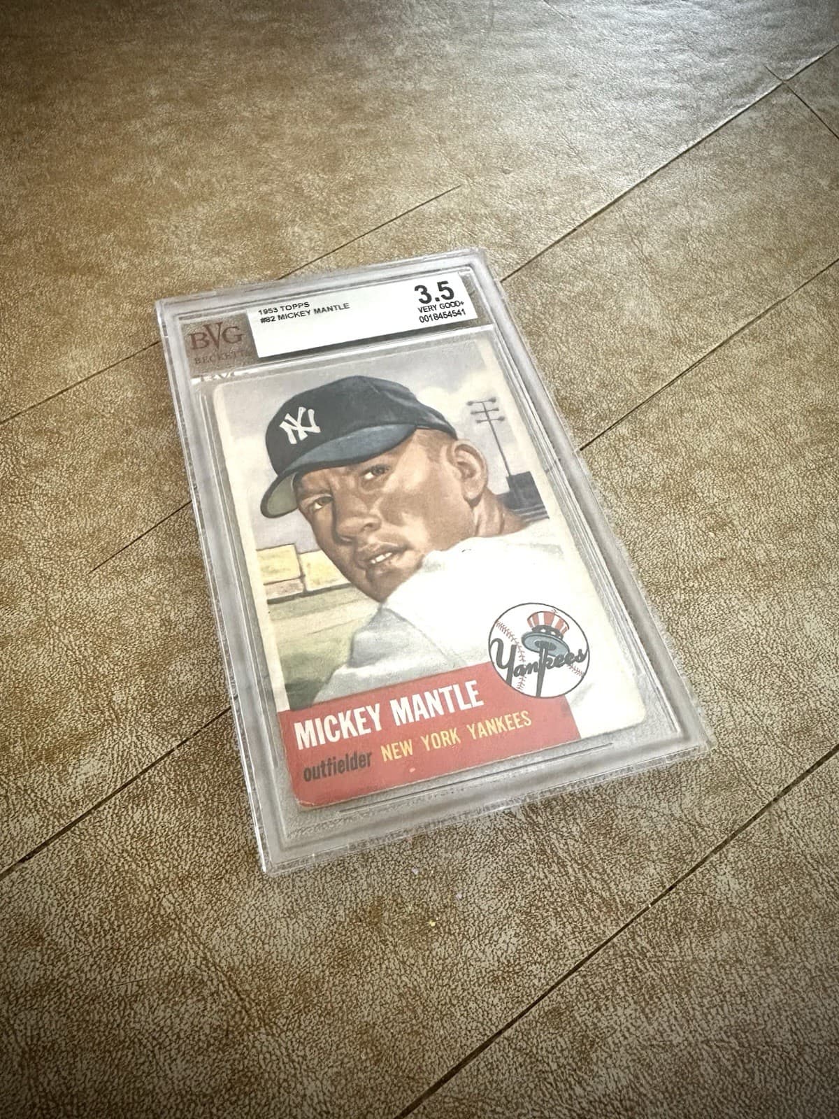 1953 Topps Mickey Mantle Original Card #82 Beckett Graded 3.5