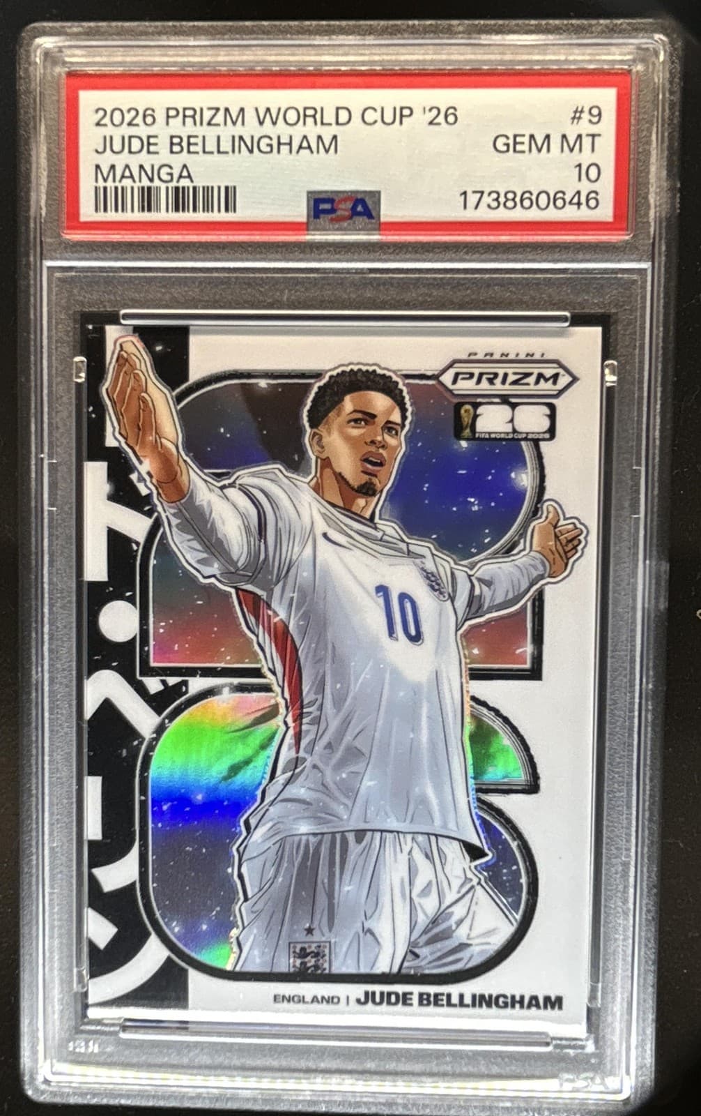 2026 Panini Prizm World Cup Jude Bellingham Manga SSP #9 England PSA 10 GEM MINT