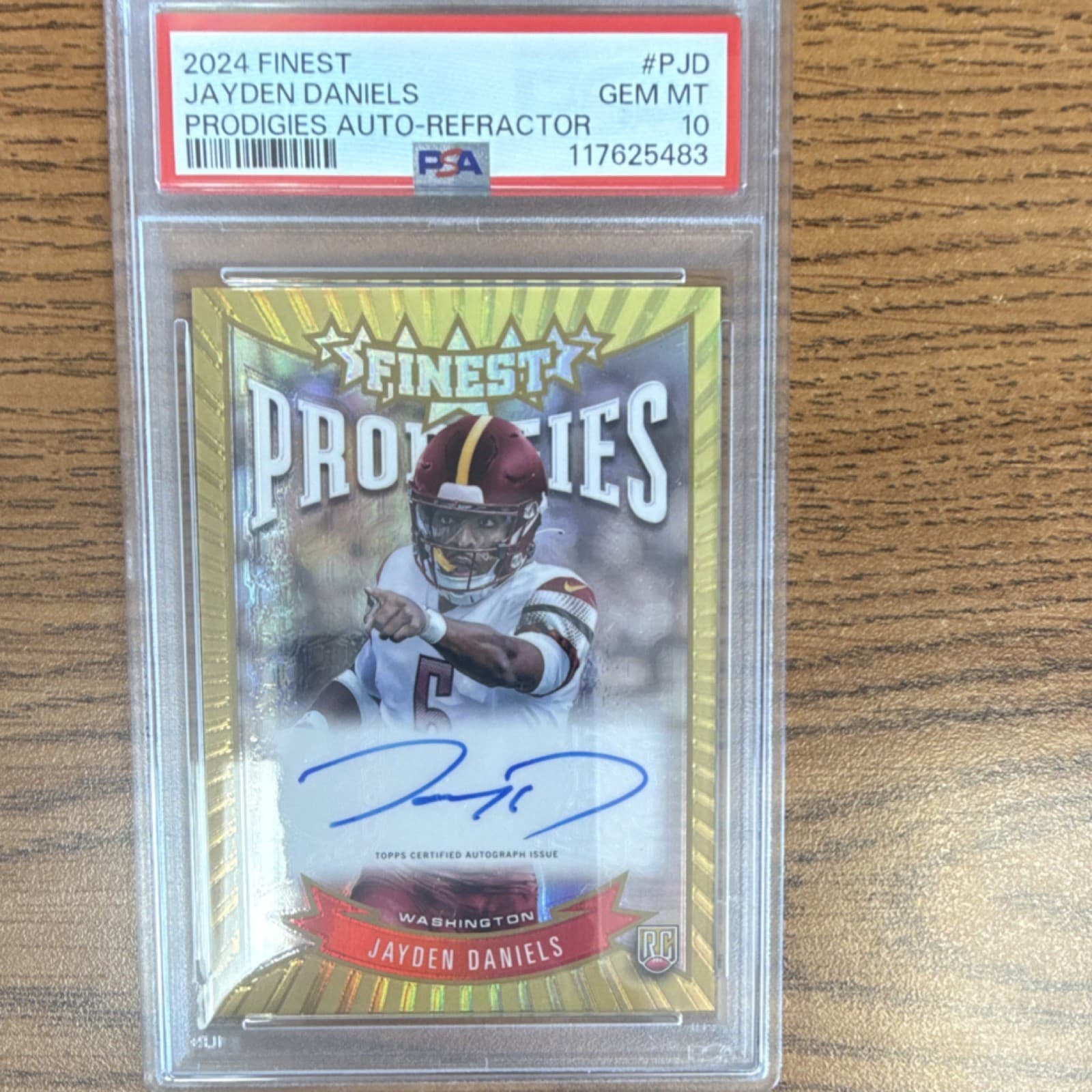 Topps Finest Jayden Daniels Prodigies Auto Refractor #P-JD PSA 10