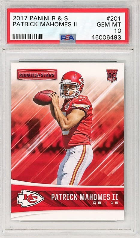 2017 -PATRICK MAHOMES- PSA 10 Panini ROOKIES & STARS Chiefs Football Card - RC