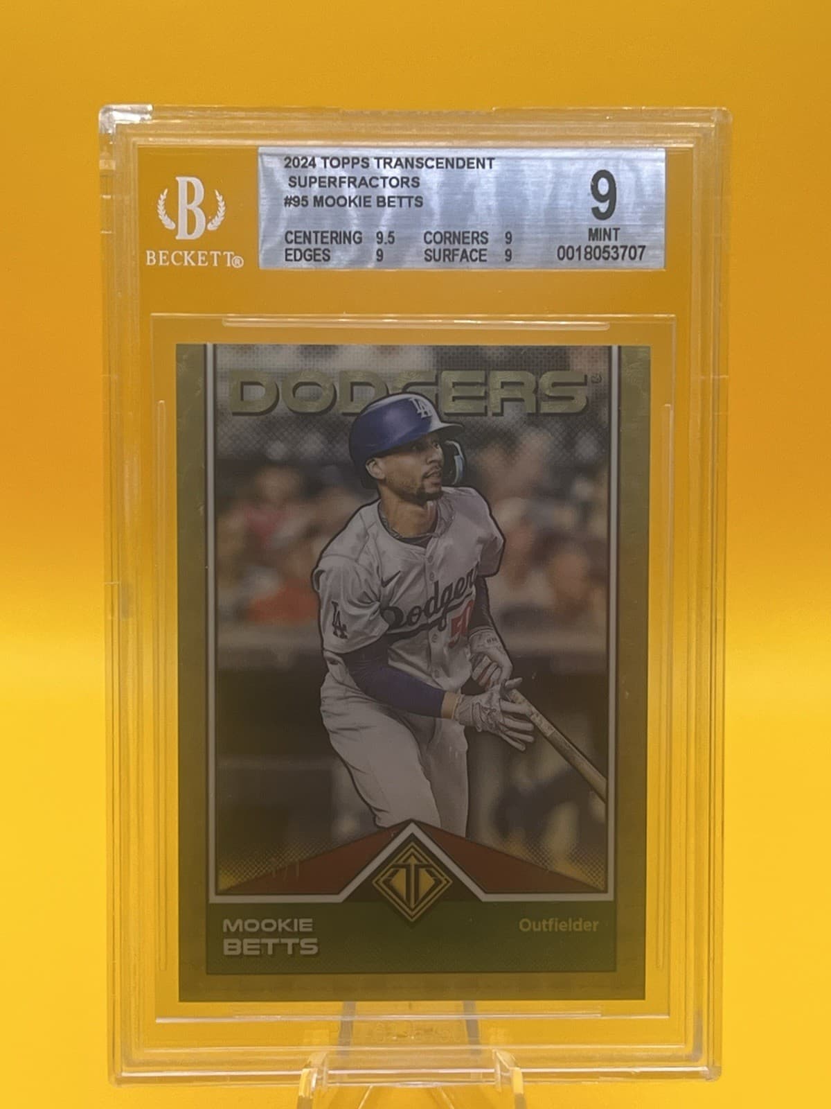 Topps 2024 Transcendent Collection Superfractor #95 Mookie Betts BGS 9 1/1