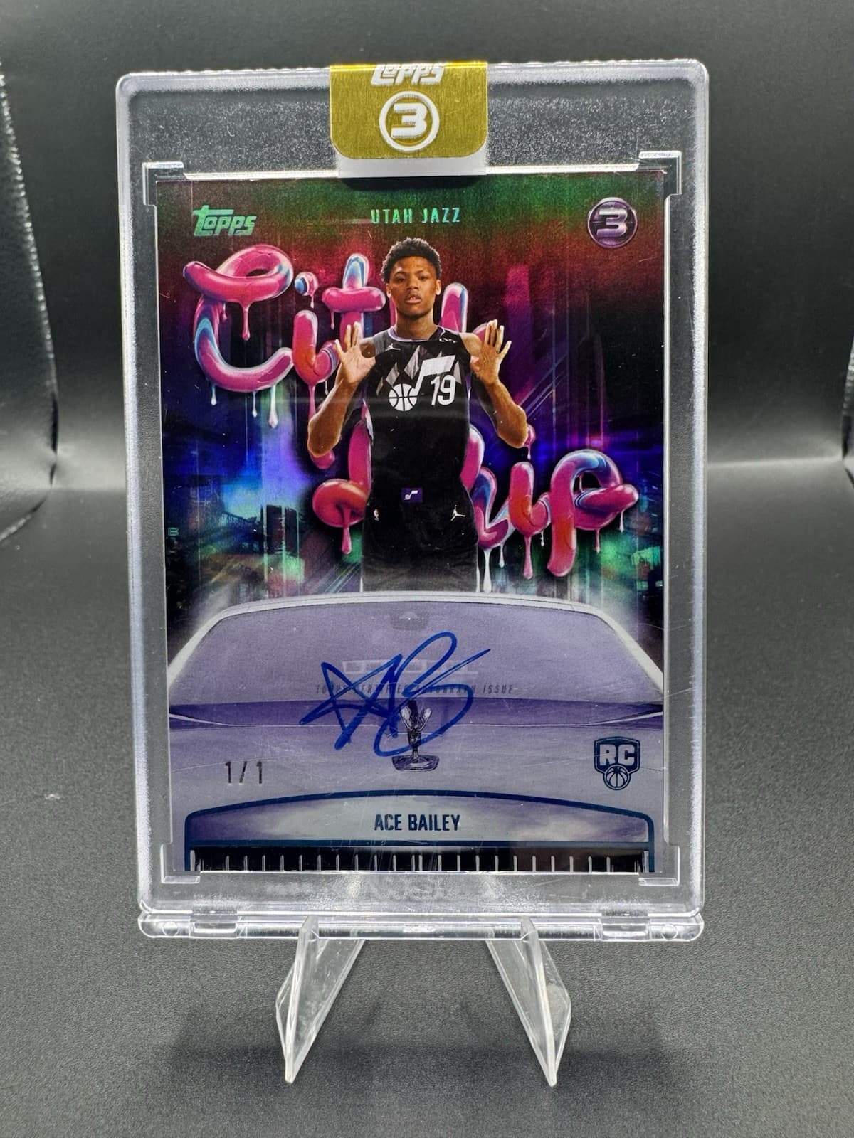2025-2026 Topps 3 Basketball Ace Bailey City Drip Autograph 1/1 RC CD-AB