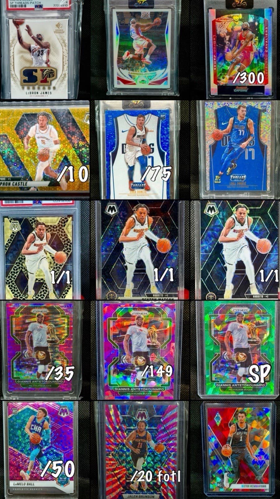 NBA Master Lot - LeBron Logo, Jordan, SGA, Luka, Curry, 1/1, Auto, RC, PSA 10