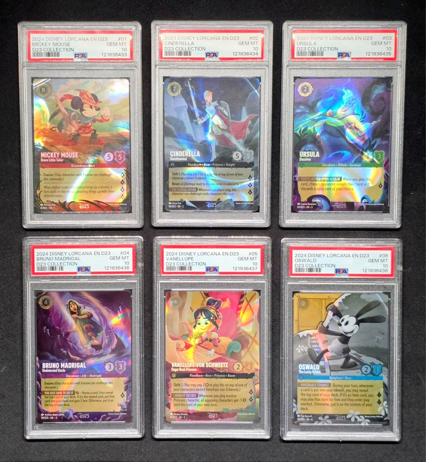 DISNEY LORCANA D23 COLLECTORS EXPO SET - COMPLETE SEQUENTIAL: PSA 10 SET